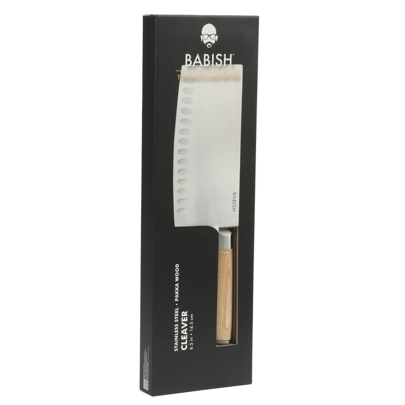Babish High Carbon 1.4116 German Steel Full Tang 6.5-Inch Forged Cleaver Knife - for Heavy-Duty Chopping and Slicing