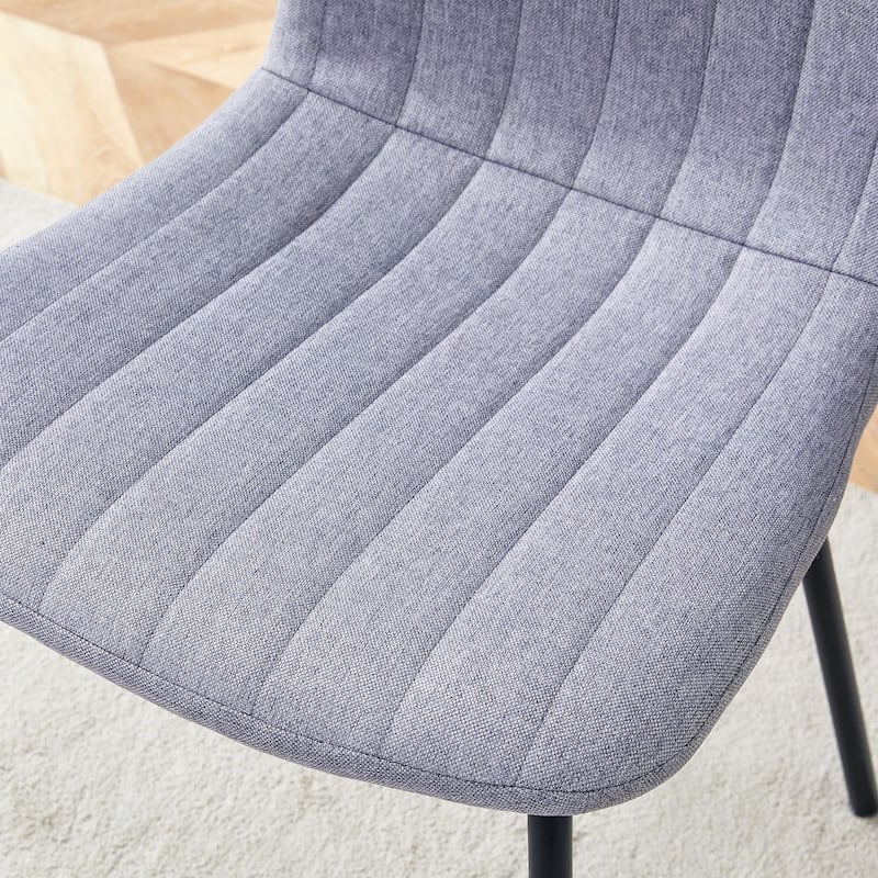 Roomfitters Minimalist Dining Chairs with Black Metal Legs, Upholstered Modern Seat Set of 4 for Interior Décor