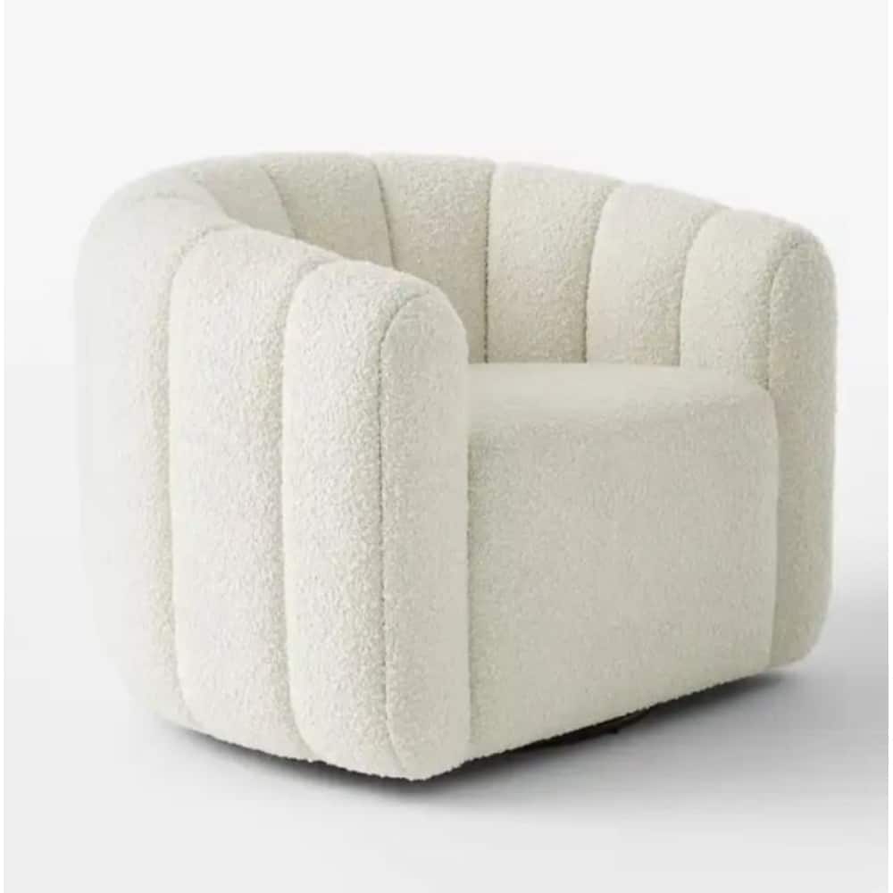 Fitz Channeled Boucle Swivel Chair