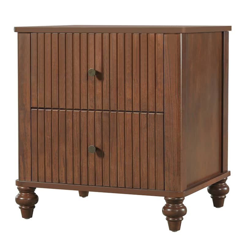 Christopher Knight Home - Silverton Modern 3-Piece Bedroom Set with Classic Grooved Panels Bed Frame & Matching Nightstands