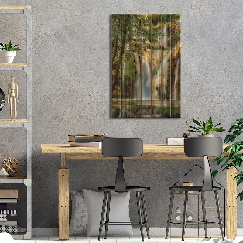La Cascade Print On Wood by Lars van de Goor - Multi-Color