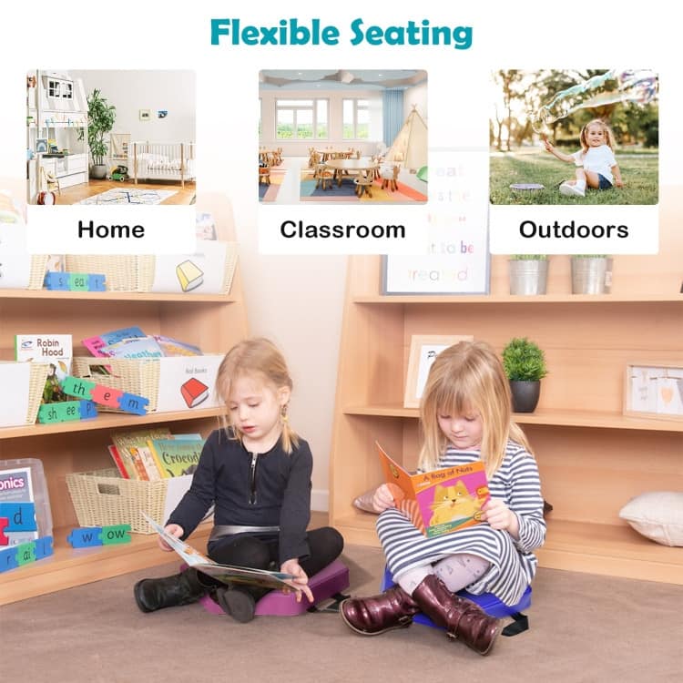 6 Pieces Multifunctional Hexagon Toddler Floor Cushions Classroom Seating with Handles
