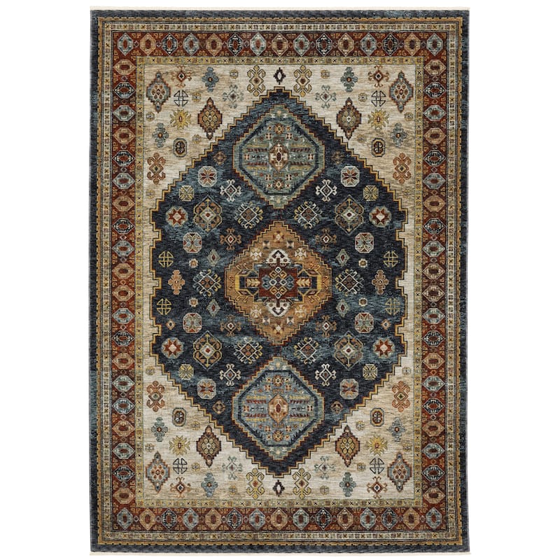 Style Haven Amelie Traditional Medallion Blue/ Multi Indoor Area Rug