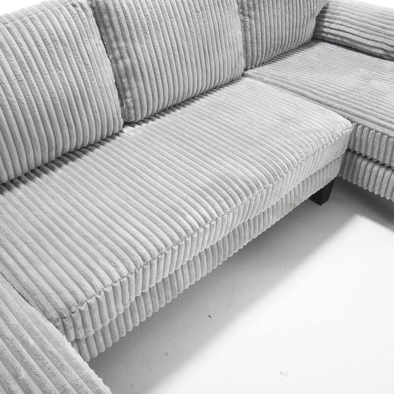 U-Shaped Modular Sectional Sofa with Double Chaise Lounge, Convertible Deep Seat Sleeper Sofa, Velvet Upholstered 4 Seater Sofa