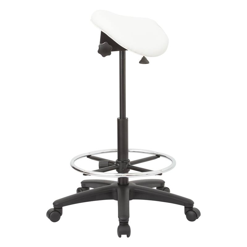 Backless Stool with Height-adjustable Saddle Seat
