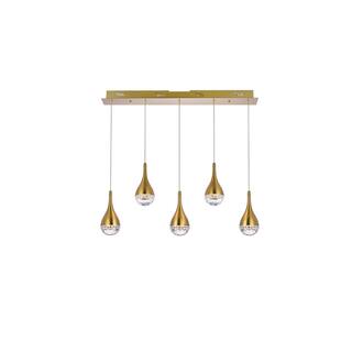 Indigo Home 34 inch LED pendant in satin gold