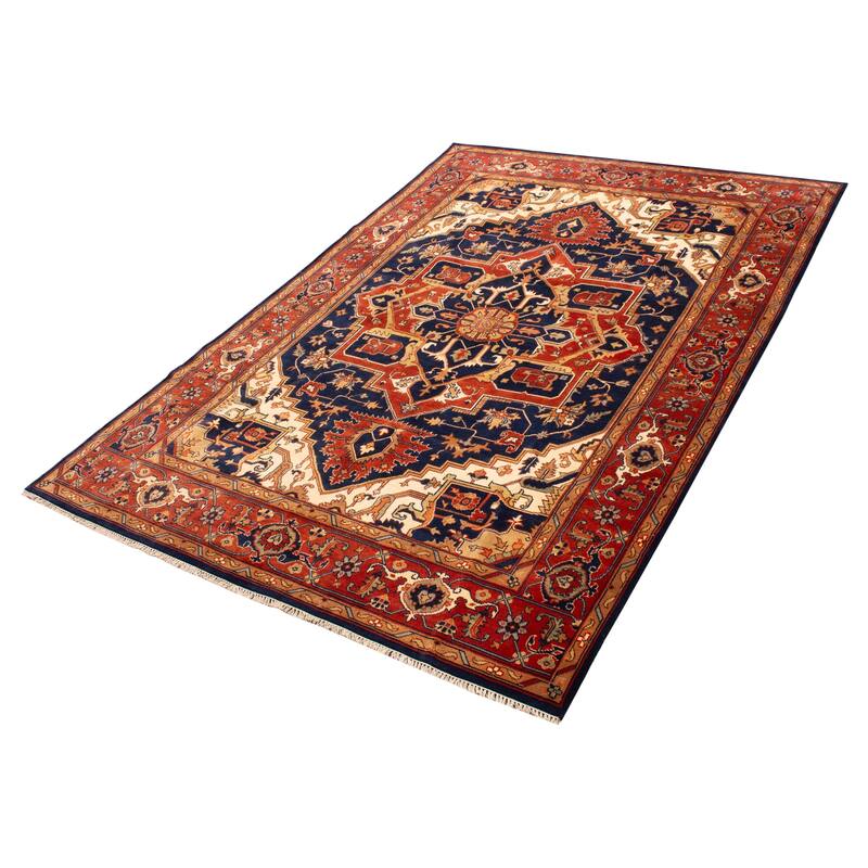 ECARPETGALLERY Hand-knotted Serapi Heritage Navy Wool Rug - 9'10 x 14'5