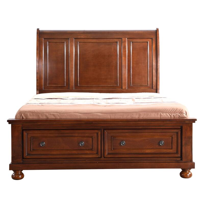 Mediterranean King Panel Bed