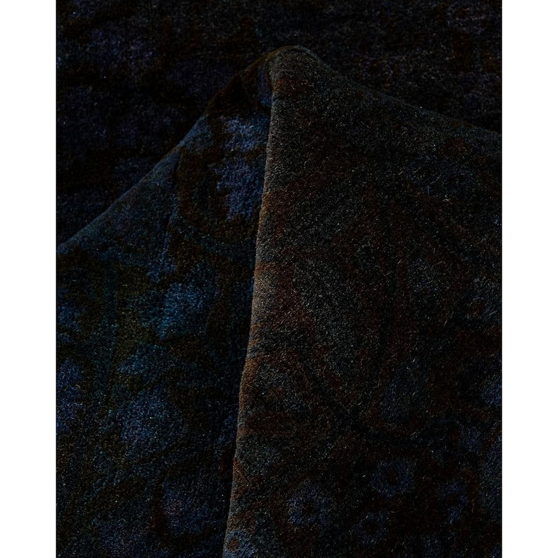 Fine Vibrance, One-of-a-Kind Hand-Knotted Area Rug - Blue, 6' 1" x 6' 1" - 6' 1" x 6' 1"