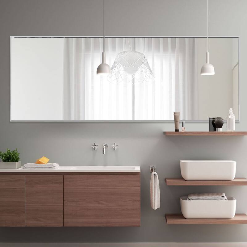 Modern Aluminum Alloy Thin Framed Full Length Floor Mirror