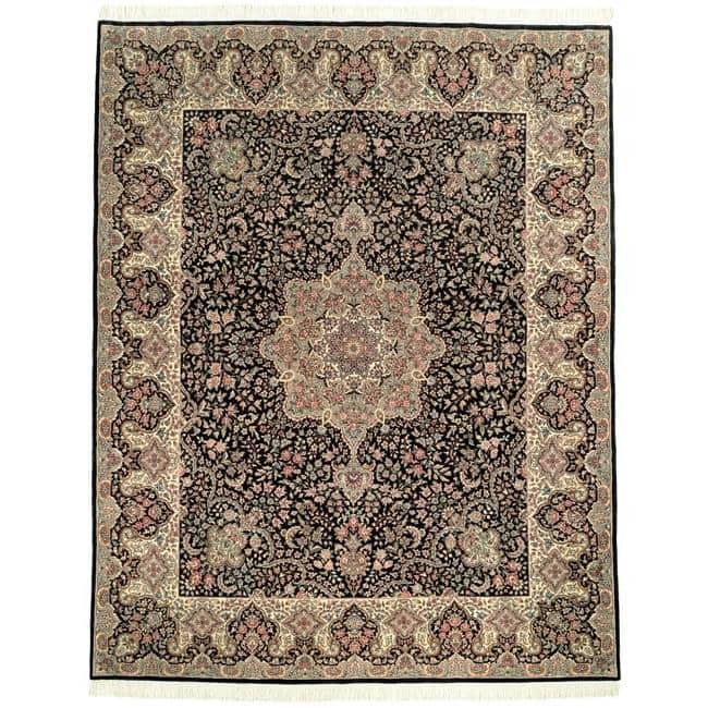 SAFAVIEH Couture Hand-knotted Royal Kerman Avdotya Traditional Oriental Wool - 6' x 9' - Navy/Ivory - Rectangle