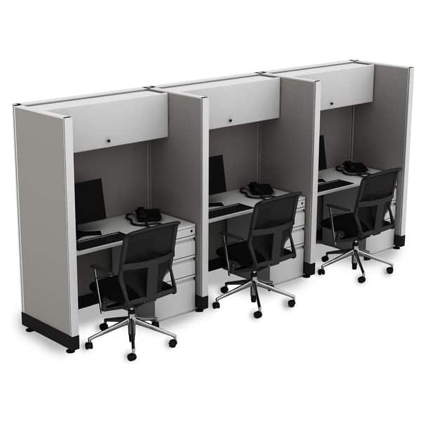 Shop Hoteling Stations 67h 3pack Inline Powered Overstock 29211280