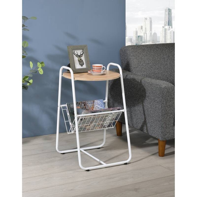 Proman Products Coto Small Magazine Side Round End Table