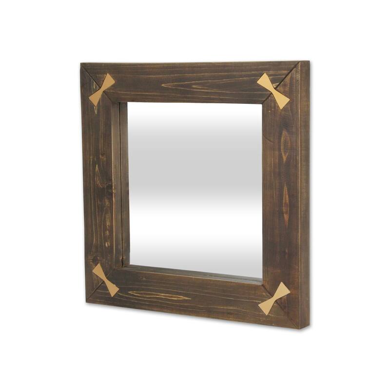 Beloitte Brown Wood Square Accent Mirror