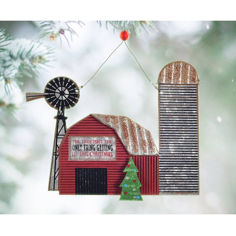 Barn House Ornament, Set of 2