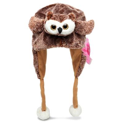 DolliBu Happy Mother’s Day Super Soft Owl Plush Hat with Pink Heart - 20 inches