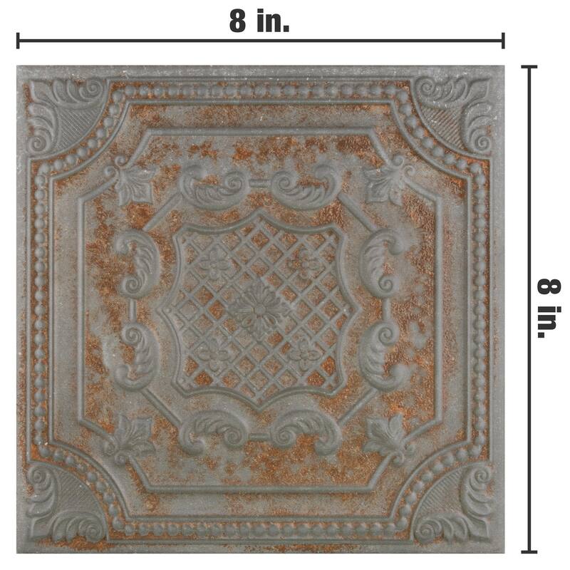 Merola Tile Fitz Charcoal 8" x 8" Ceramic Wall Tile