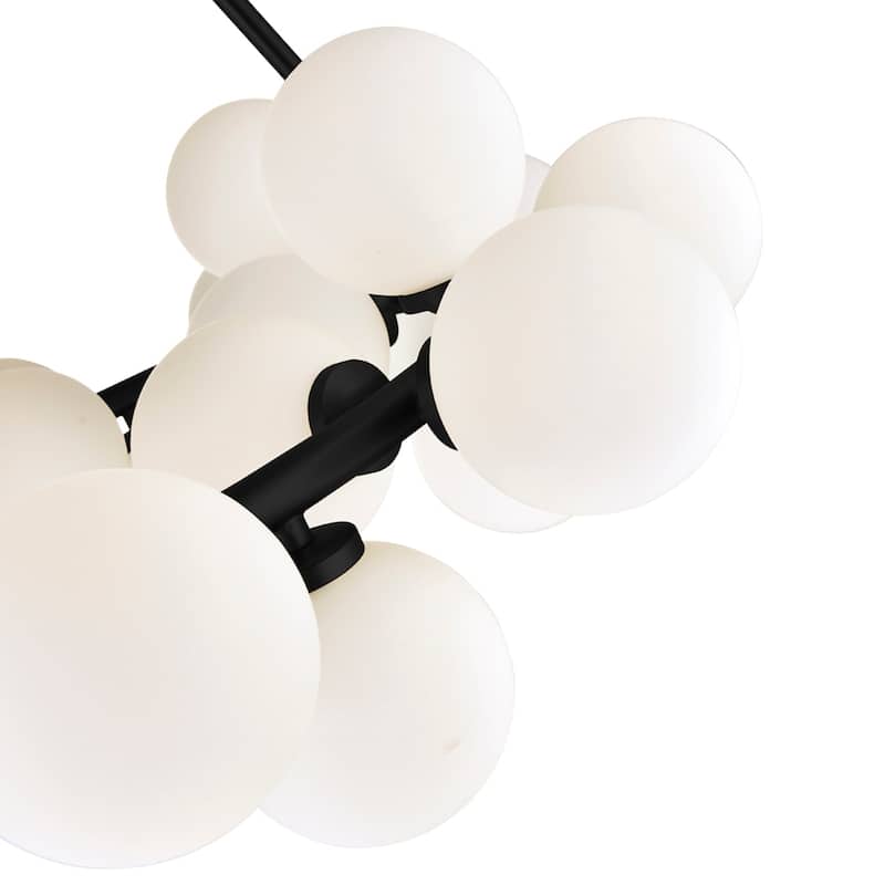 Arya 25 Light Chandelier With Black Finish