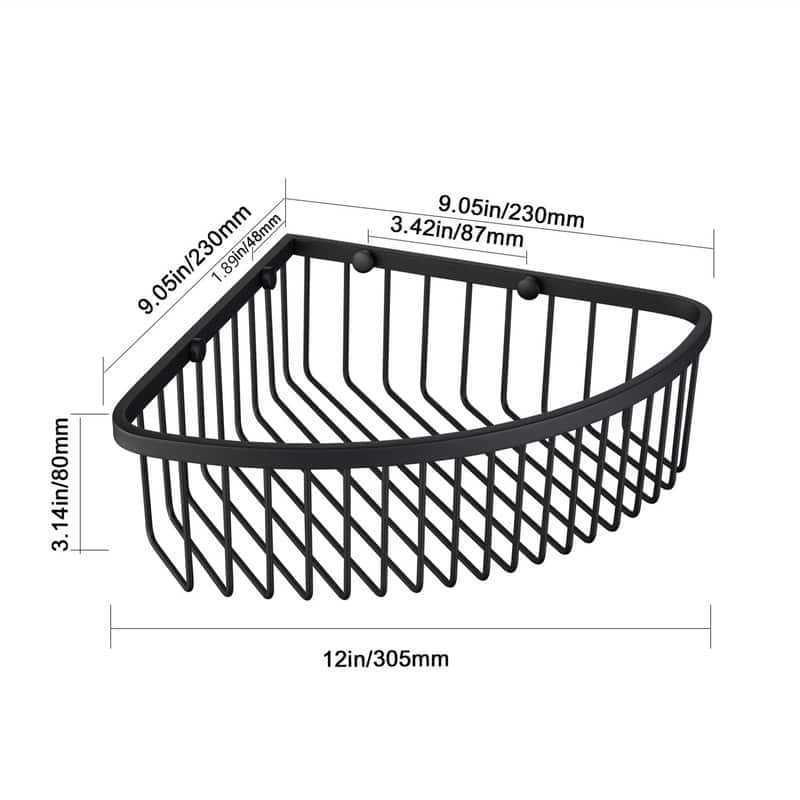 Shower Caddy Corner Shelf Basket - 9.05"D x 12"W x 3.14"H