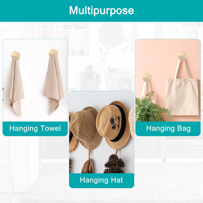 2Pcs Aluminum Alloy Wall Mounted Curtain Holdback Drapery Holder Hooks
