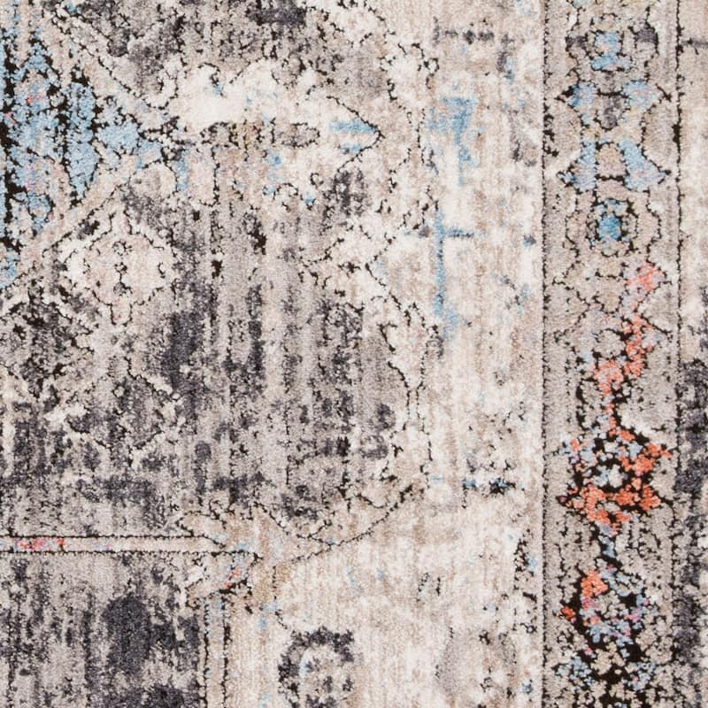 Alexander Home Athens Boho Distressed Diamond Medallion Area Rug