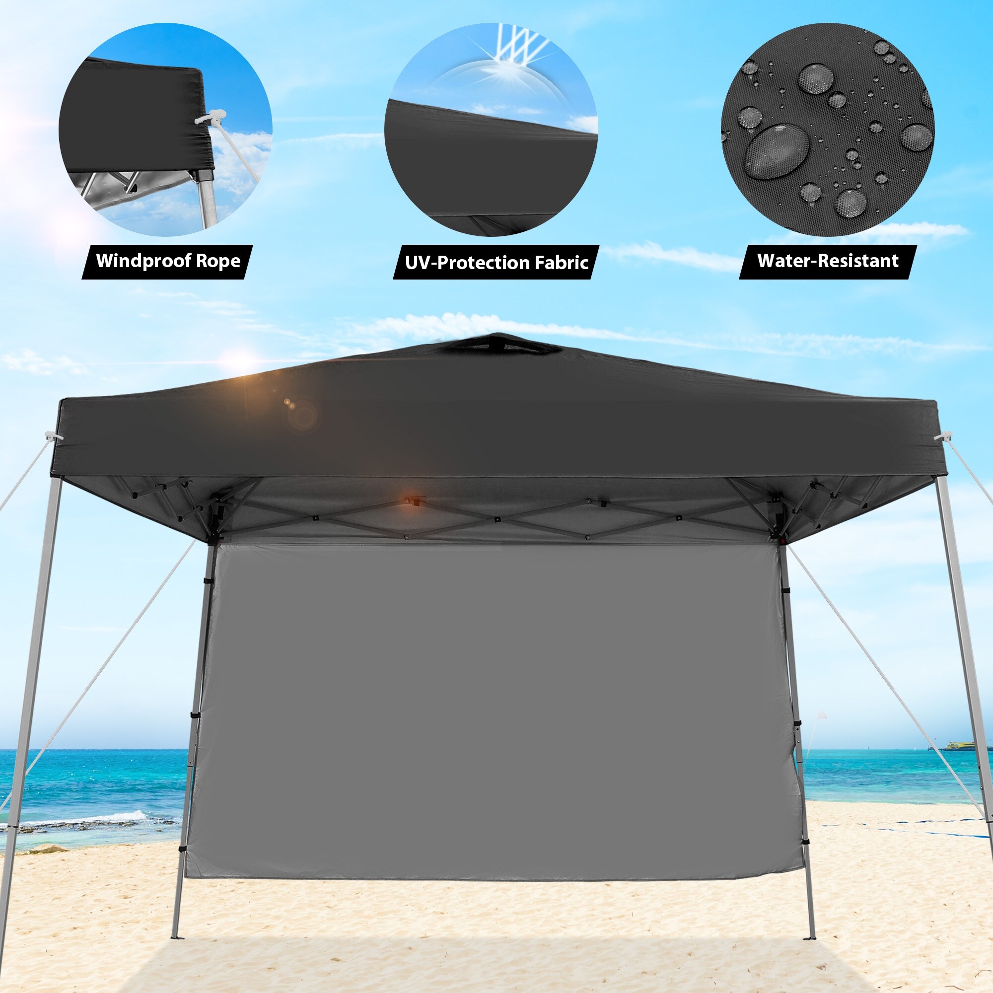 Ainfox 8 x 8 ft Pop-up Canopy Tent, Outdoor Gazebo for Beach, Sun