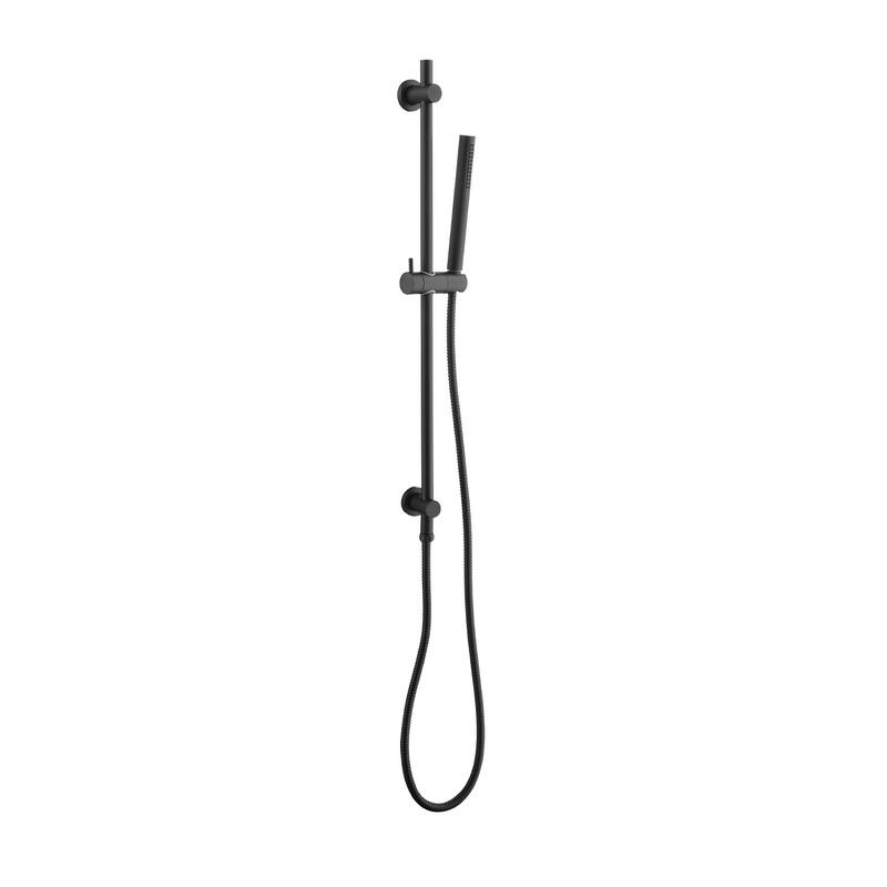 Topcraft Stainless Steel Handheld Shower with 28-Inch Slide Bar - Matte Black