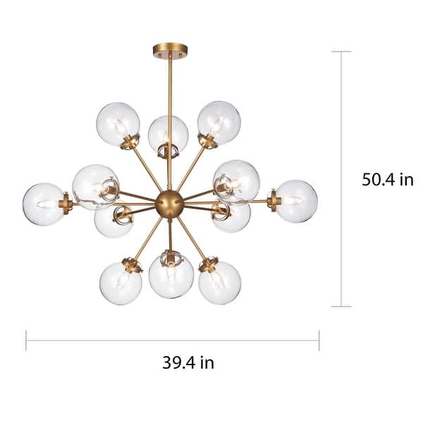 Masakee 12-light Sputnik Metal Chandelier with Clear Glass Globe Shades