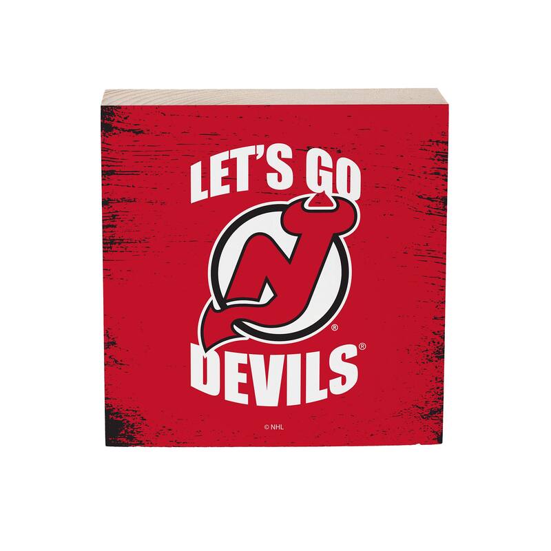 New Jersey Devils Wooden Tabletop Mantel Shelf Sign