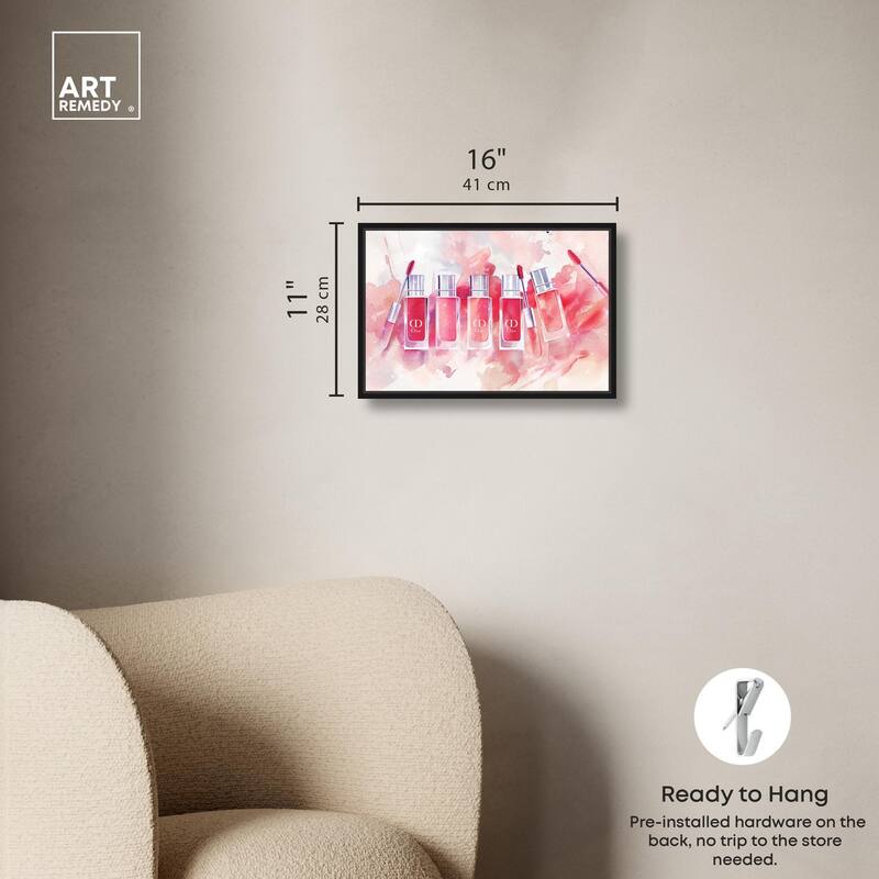 Lip Gloss Splash Canvas by Art Remedy