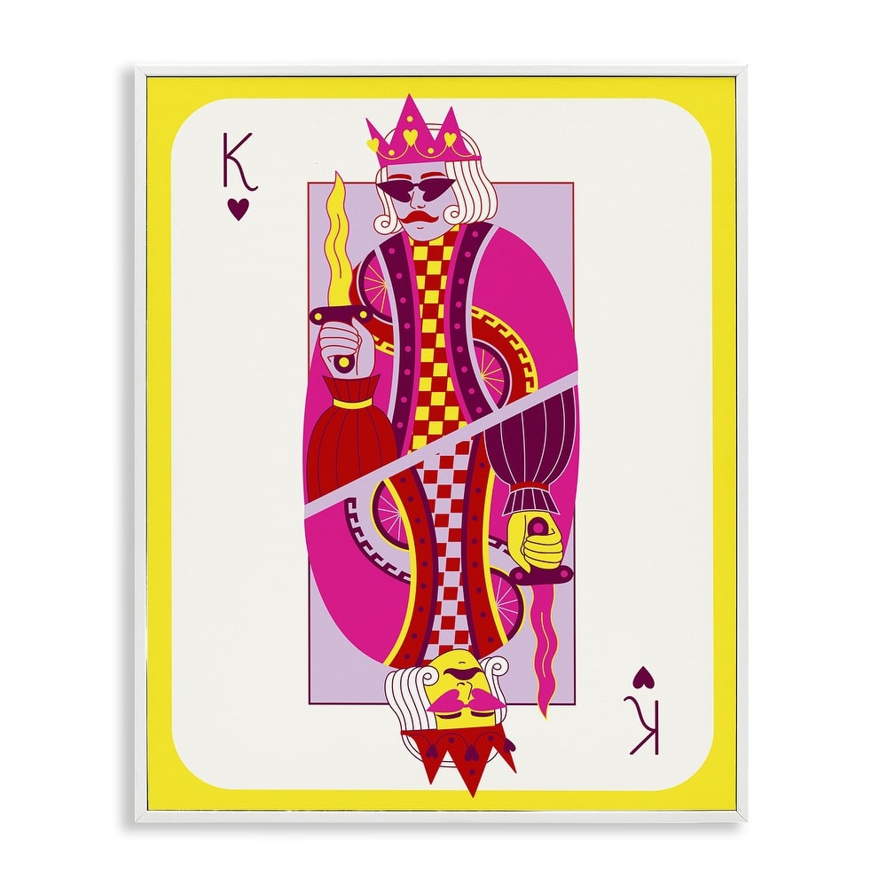 Stupell Bright Trendy King Card Framed Giclee Art Design By Grace Popp