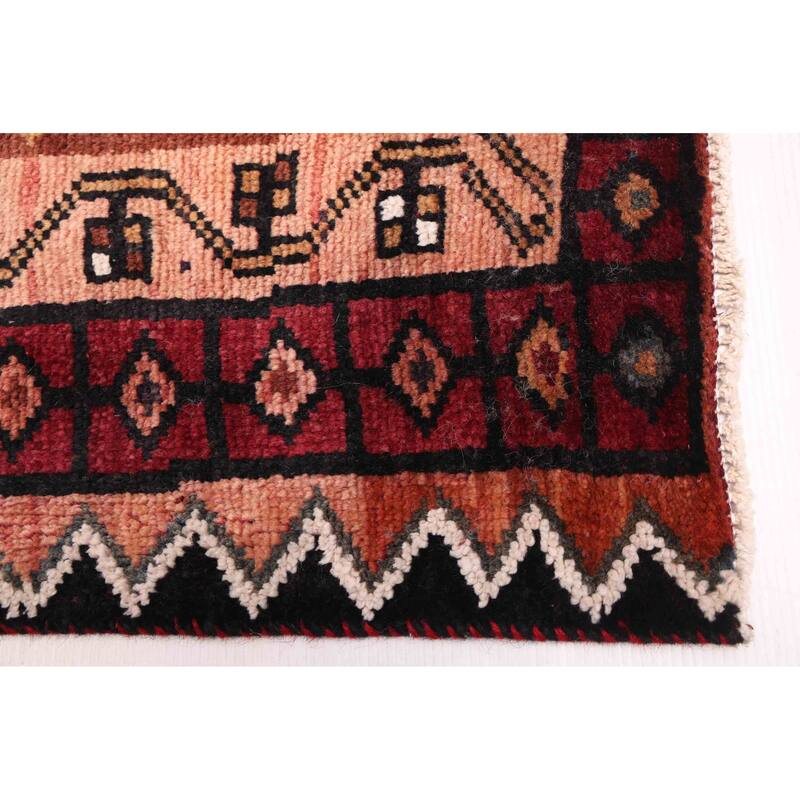 ECARPETGALLERY Hand-knotted Melis Vintage Burgundy Wool Rug - 4'7 x 6'0