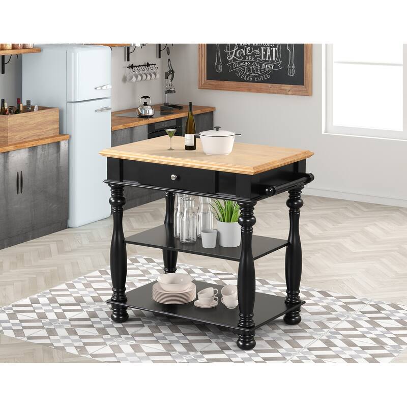 Black Kitchen Island(no include stool)