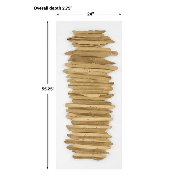 Metal Layer Striped Rectangular Wall Decoration - 55.25"