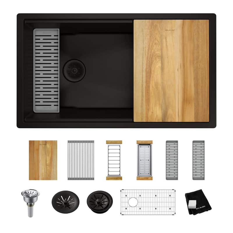 Elkay ELXRU13322W Quartz Luxe 33" Undermount Single Basin Quartz