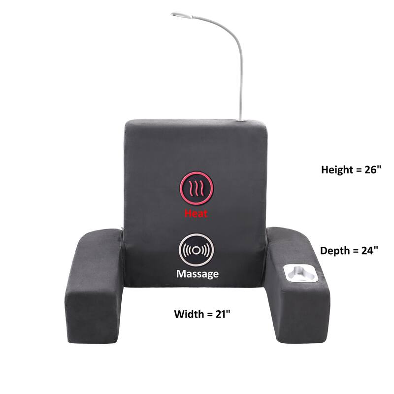 Carepeutic Backrest Bed Lounger with Heated Comfort Vibration Massage