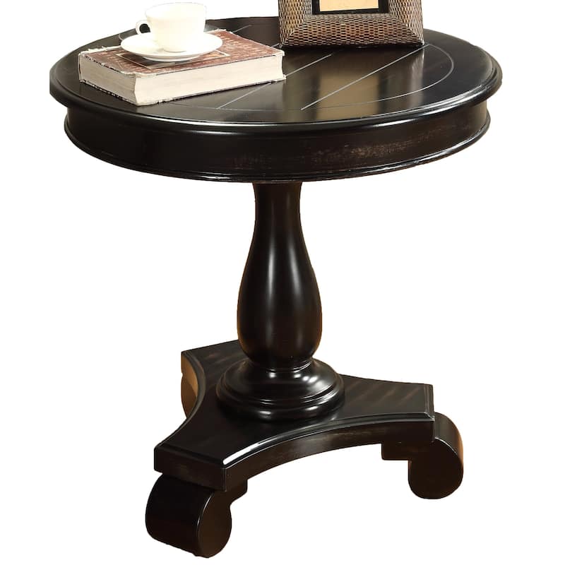 26" Traditional Wooden Side Table with Stable Base for Living Room and Bedroom
