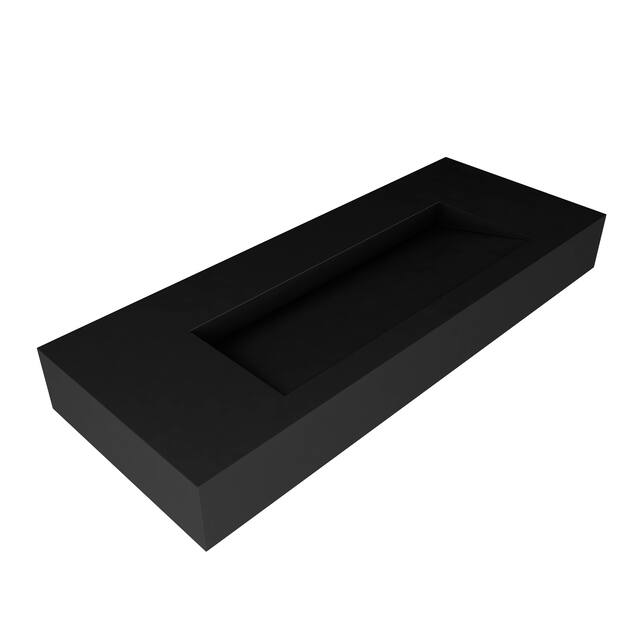 Pyramid Solid Surface Wall-Mounted Bathroom Sink