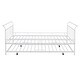 preview thumbnail 1 of 9, White Full Day Bed with Trundle Bed Twin, Metal Daybed with Trundle Twin Size and Curved Handle Headboard, Space Saving Daybed White - Full