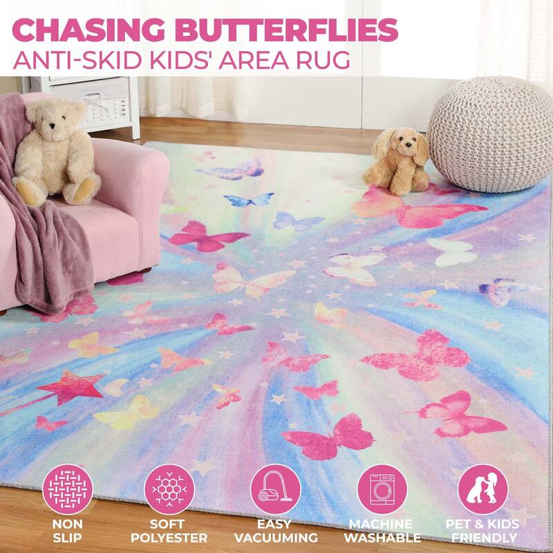 Superior Butterfly Kids Indoor Area Rug