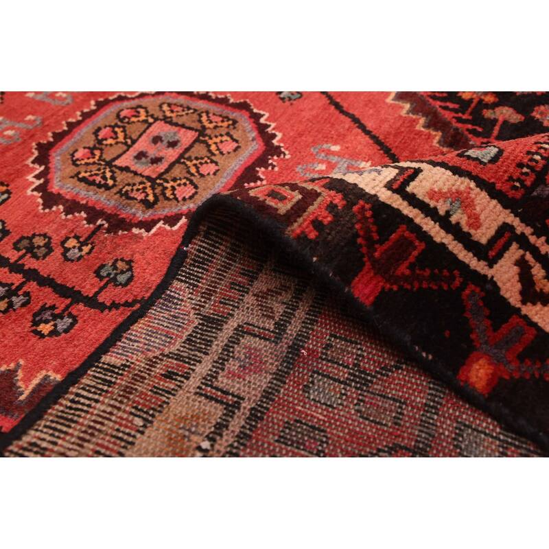 ECARPETGALLERY Hand-knotted Andelz Black, Red Wool Rug - 4'0 x 7'5