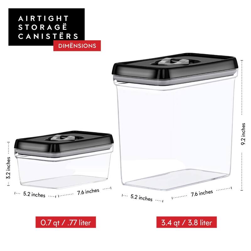 Large Airtight Food Storage Containers Clear Plastic Bulk Food Pantry & Kitchen Storage Containers,Sugar & Baking Supplies 4 Pcs