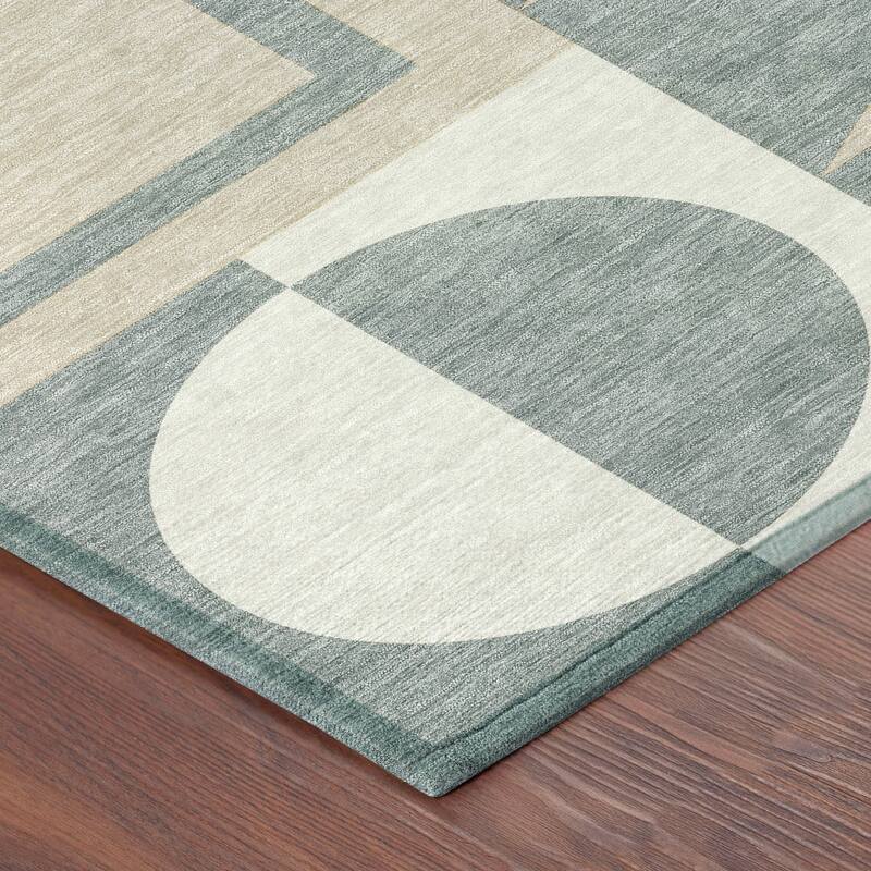 Machine Washable Indoor/ Outdoor Modern Crowley Chantille Rug