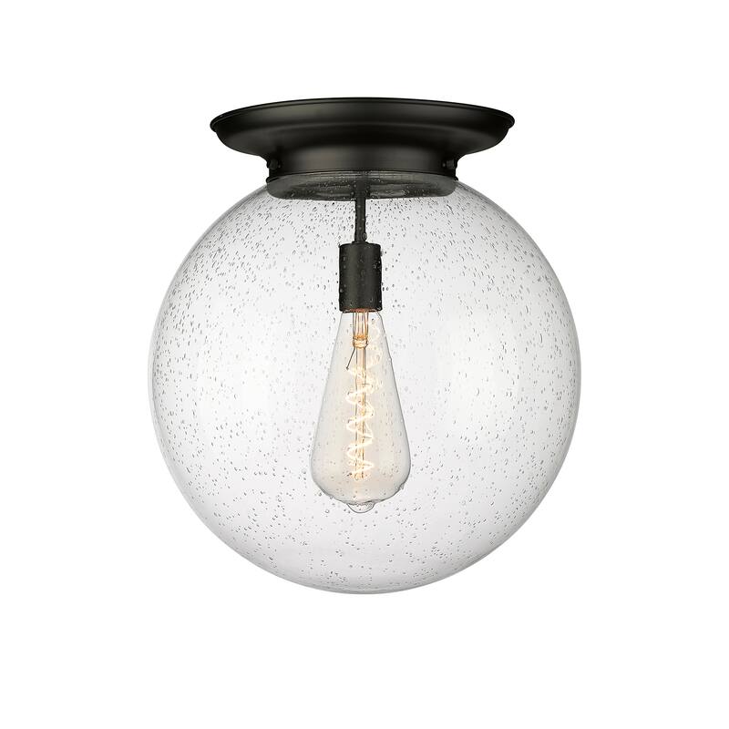 Innovations Lighting Beacon - 1 Light 16" Flush Mount - Seedy/Matte Black