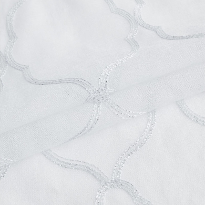 Dainty Home Springfield 3D Embroidered Lurex Grommet Single Panel Extra Wide Curtains - 54" x 84"