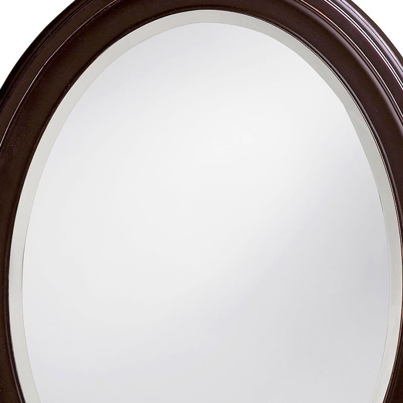 HomeRoots 33" Bronze Oval Framed Accent Mirror - 25' X '33' X '1