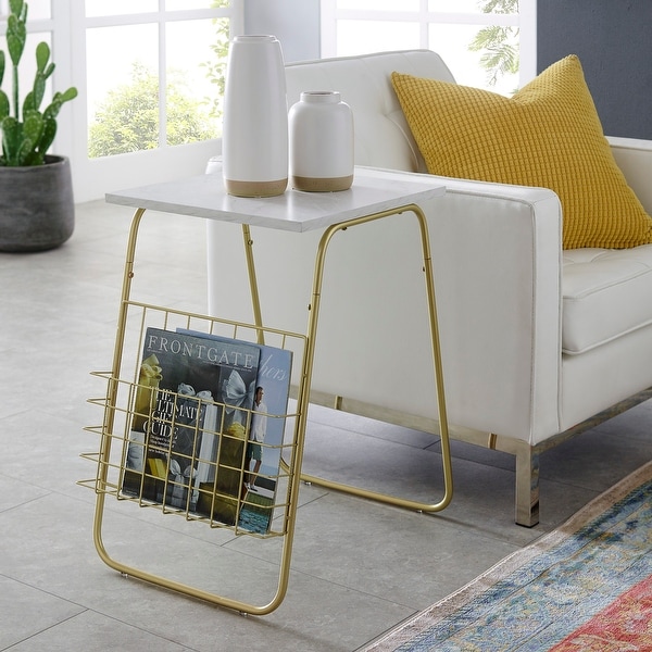 Silver Orchid 16-inch Modern Magazine Holder Side Table. Opens flyout.