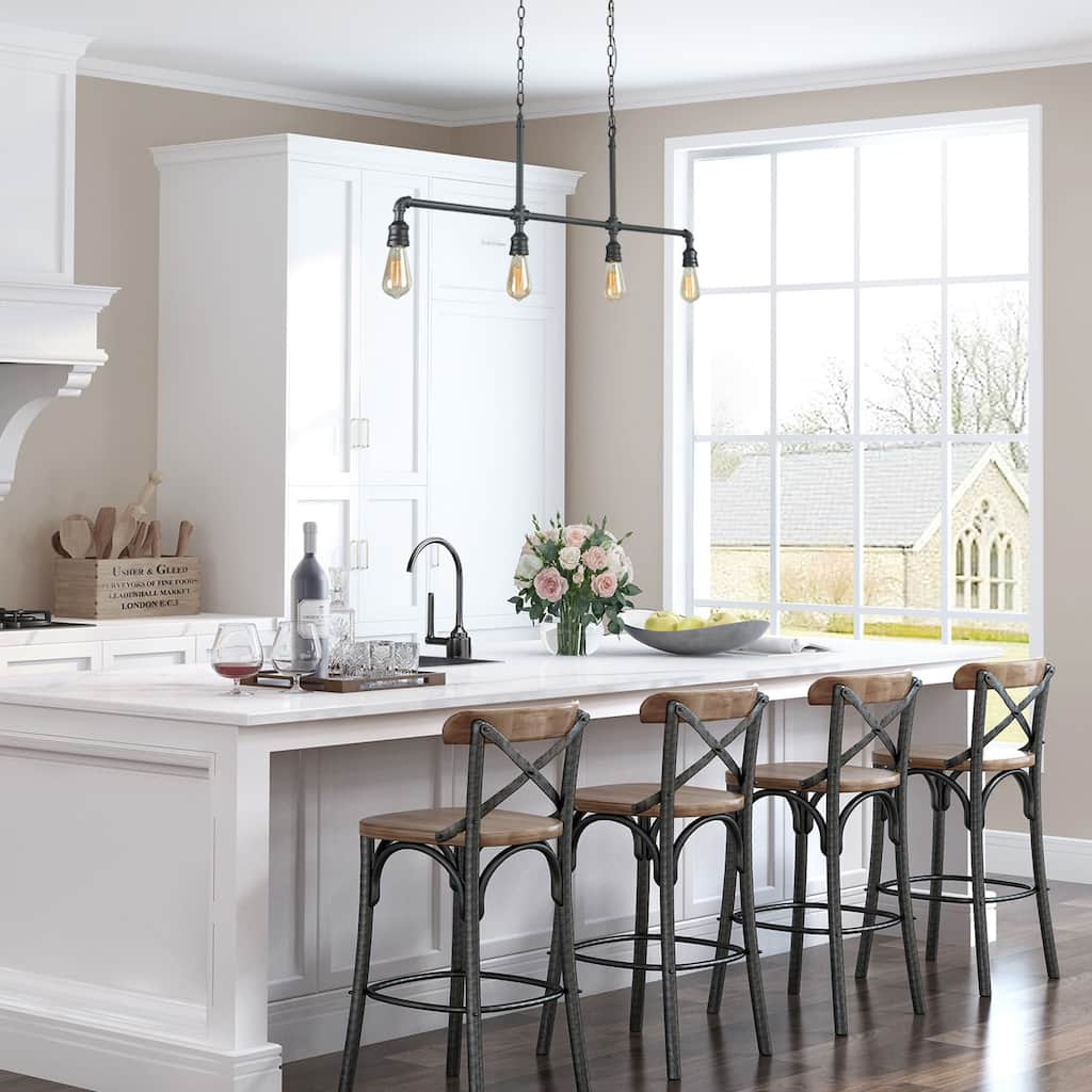 The Gray Barn Heavenly Winds Industrial 4-light Linear Island Chandelier - L44" x W2" x H16.5"