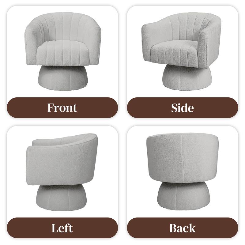 Ouyessir Oversized Modern Upholstered Barrel Chairs