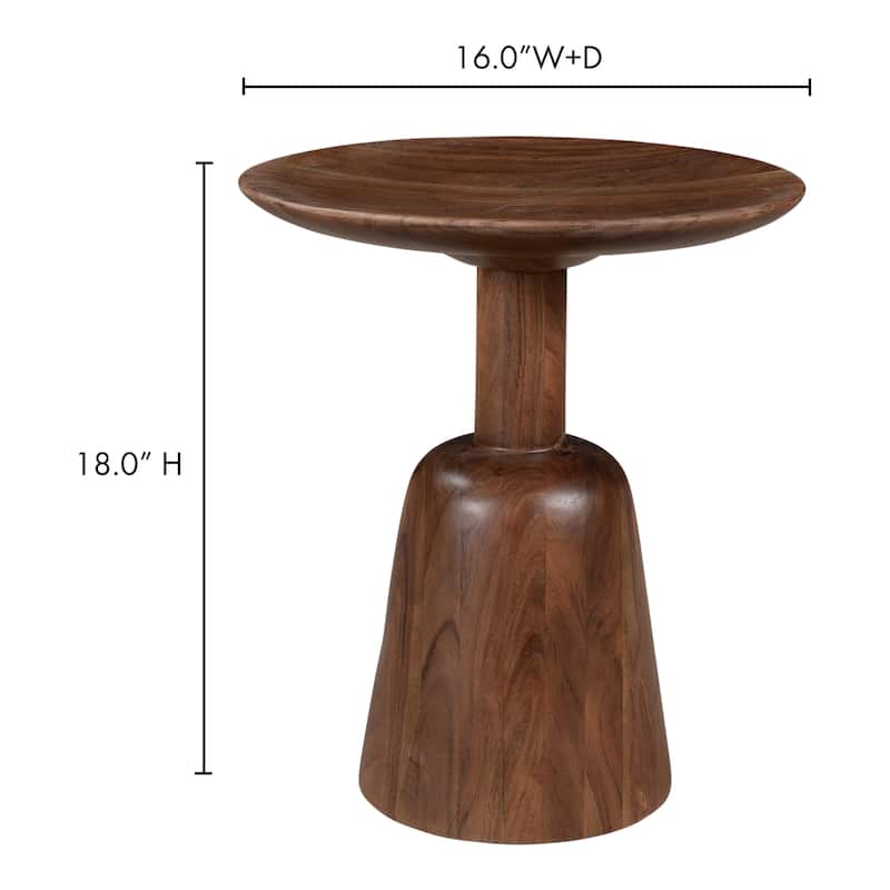 Aurelle Home Nilla Art Deco Solid Acacia Wood End Table
